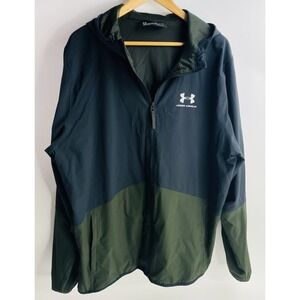 Under Armour UA windbreaker light jacket Green Black Size XL